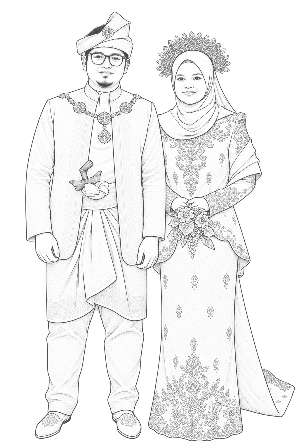 Ilustrasi pasangan pengantin